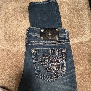 Miss Me Blue Skinny Jeans with Silver Accents